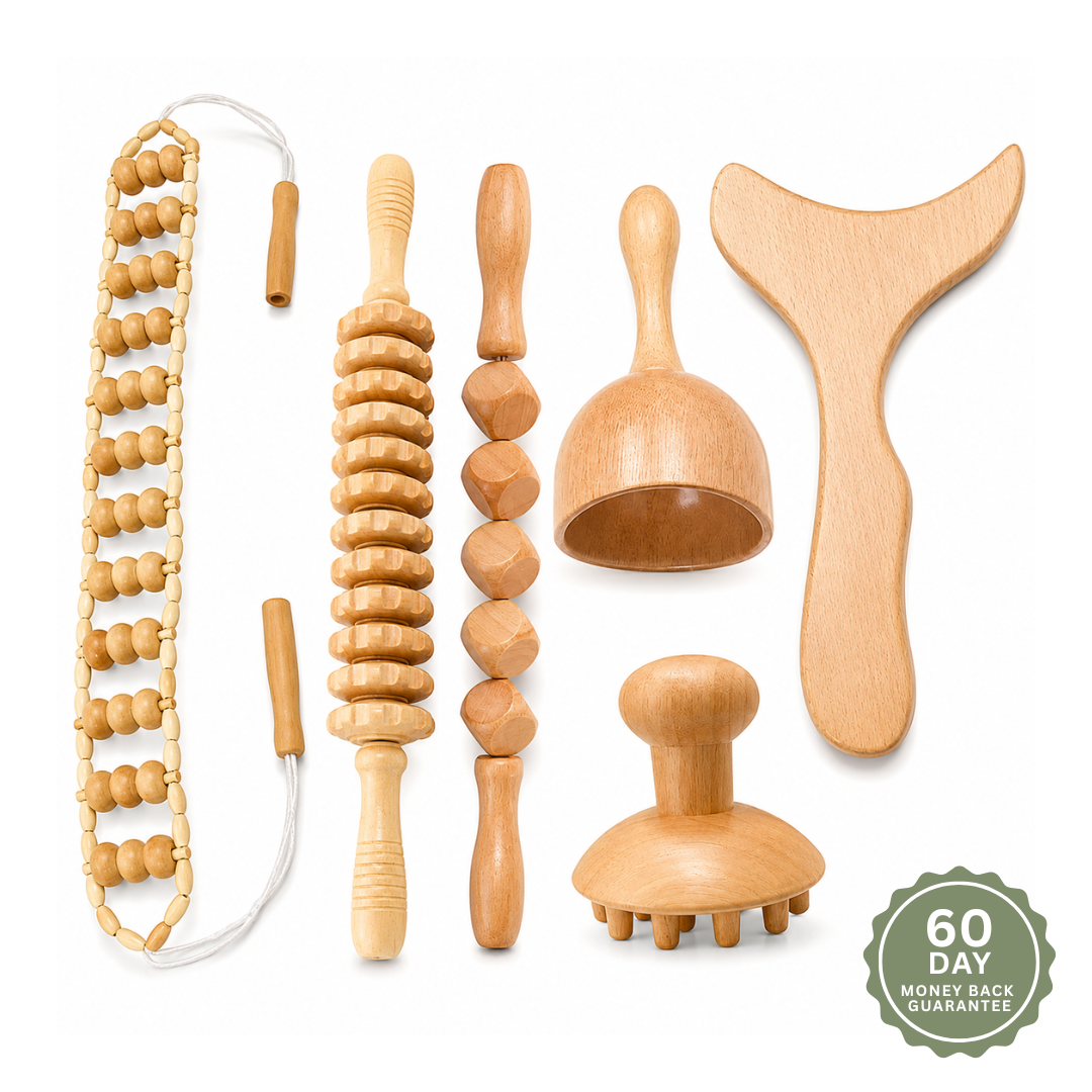 Nalora 6-Pc Wooden Massage Kit